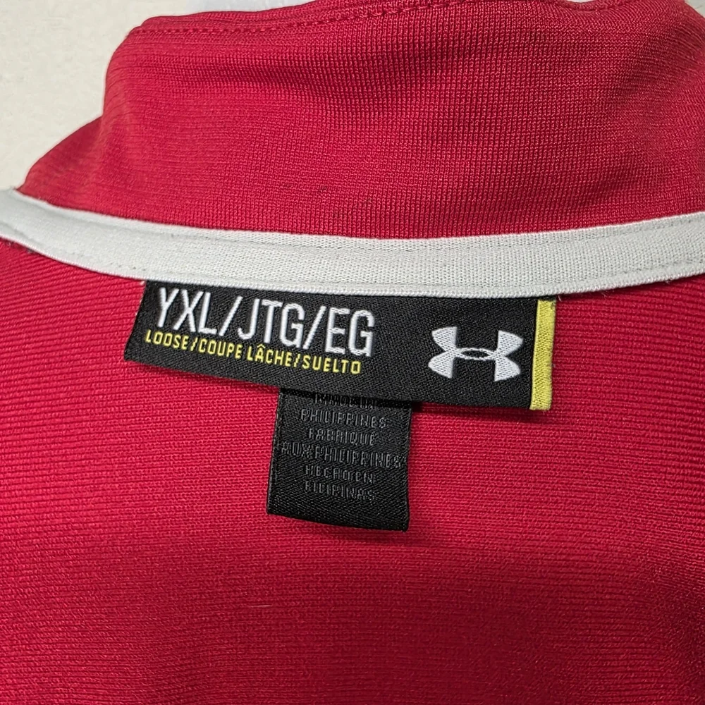 Under Armour Houston Texans Red and Gray Full-Zip Jacket Size YXL